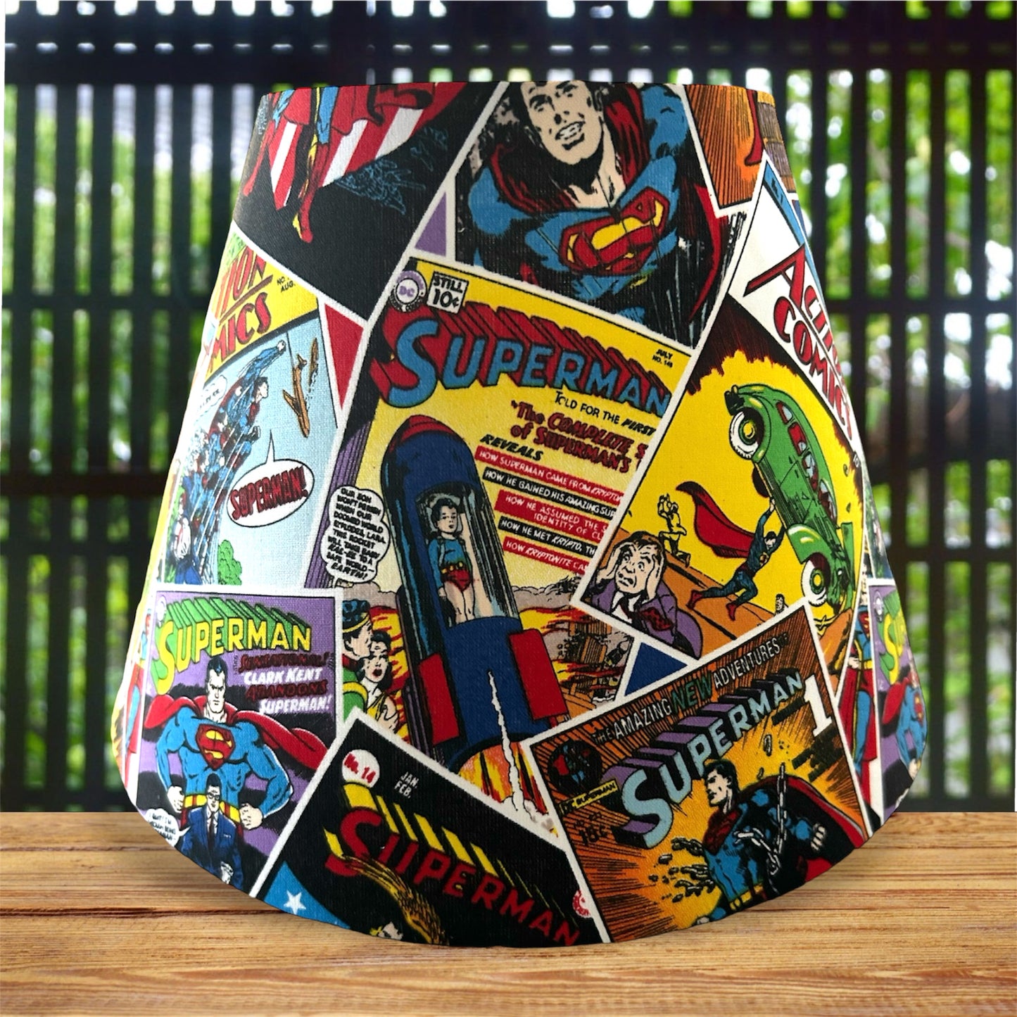 Superman DC Comics Hulk Batman Handmade Fabric Lampshade Conical - Zsazsa Design