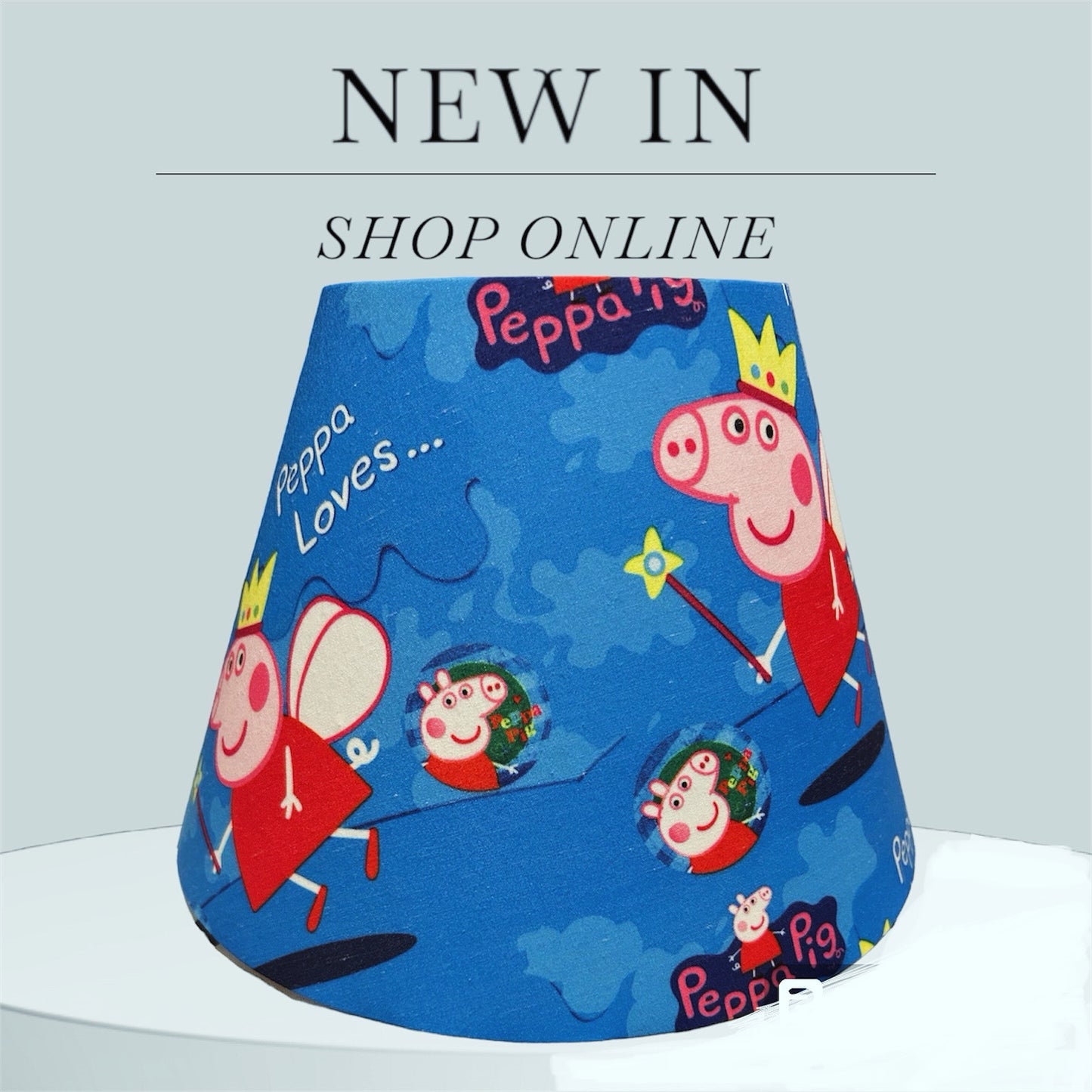 Peppa Pig Handmade Fabric Lampshade Conical - Zsazsa Design