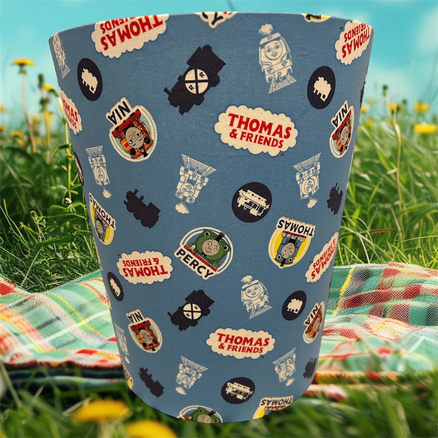 Handmade Fabric Waste Basket Storage Bin - Will match all styles of Lampshades and Pillows Minions - Zsazsa Design