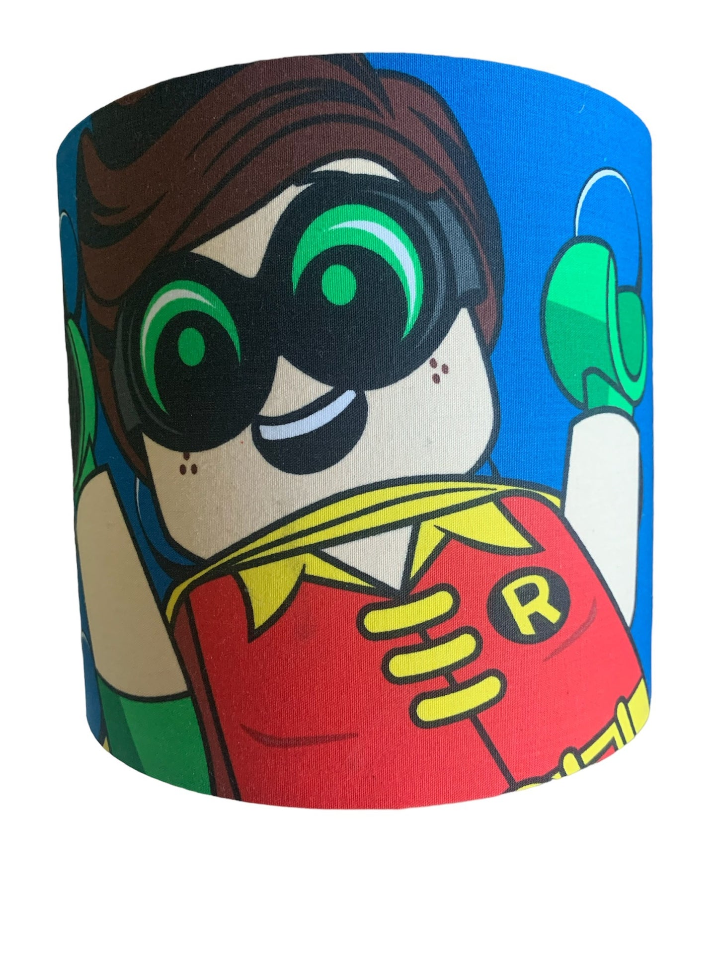 Handmade Fabric Lampshade - Available in 3 sizes - Made with LEGO Robin styled fabric - Zsazsa Design