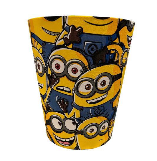 Handmade Fabric Waste Basket Storage Bin - Will match all styles of Lampshades and Pillows Minions