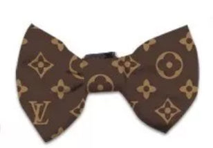 LUXURY DESIGNER REVERSIBLE DOG HARNESS LEASH COLLAR 6 PIECE SET BANDANA BOW TIE - Zsazsa Design