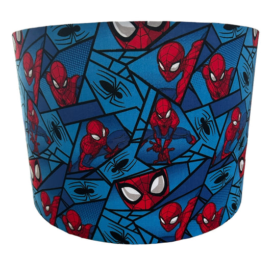 Handmade Fabric Spiderman Design Lampshade - Zsazsa Design