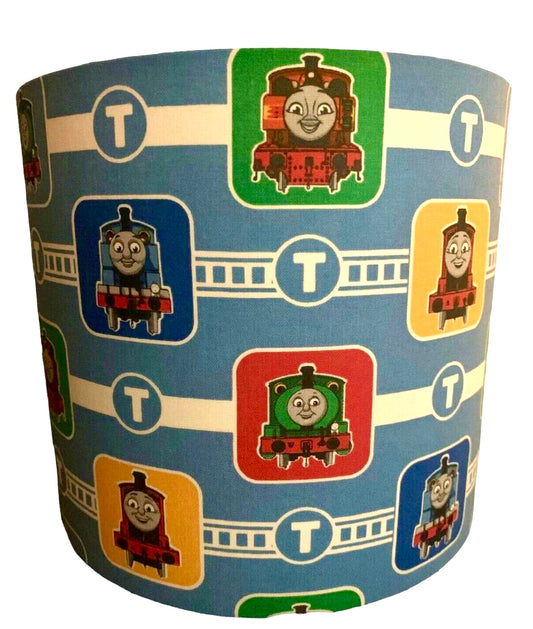 Handmade Fabric Lampshade made from Thomas Tank Engine styled Fabric - Zsazsa Design