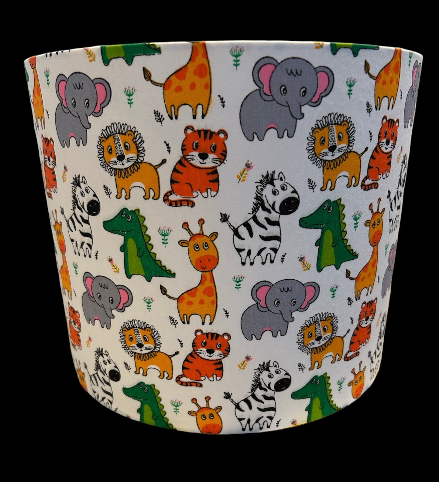 Jungle Animals Zoo Elephant Giraffe Lion Handmade Fabric Lampshade - Zsazsa Design