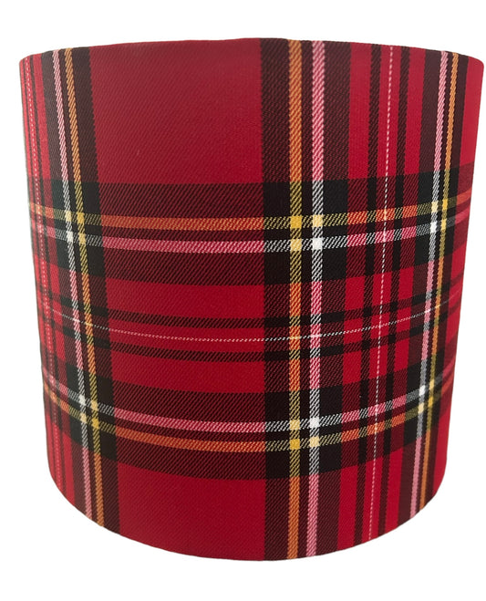 Red Tartan Colour Handmade Fabric Lampshade - Zsazsa Design