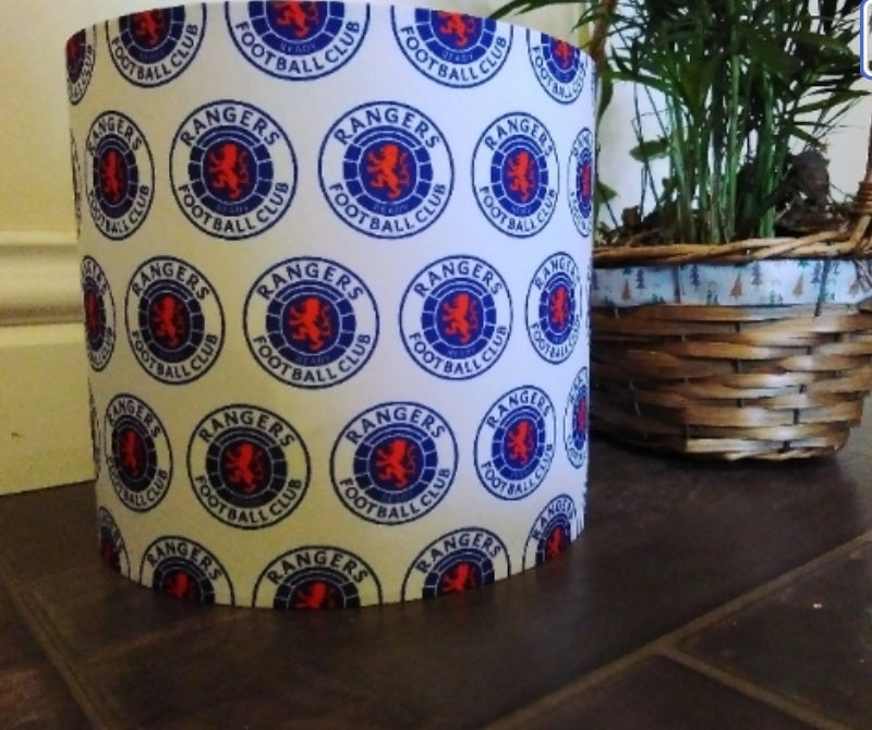 Handmade Drum Fabric Lampshade - Rangers Football/Soccer - Zsazsa Design